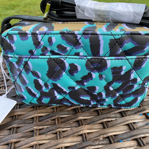 NWT Ted Baker Quiltt Leopard Print Camera HandBag / Bag in Olive - Picture 6 of 12